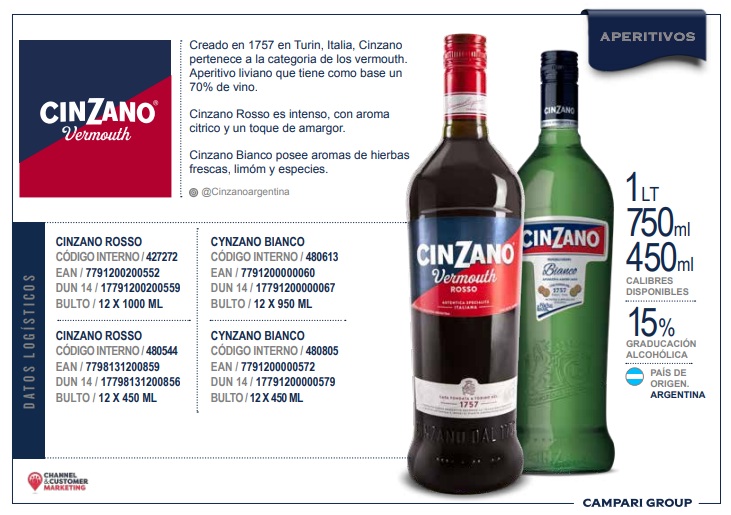 CINZANO BIANCO 450CC