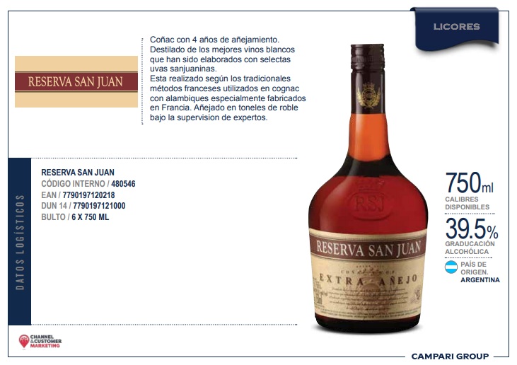 RESERVA SAN JUAN COGNAC 750CC