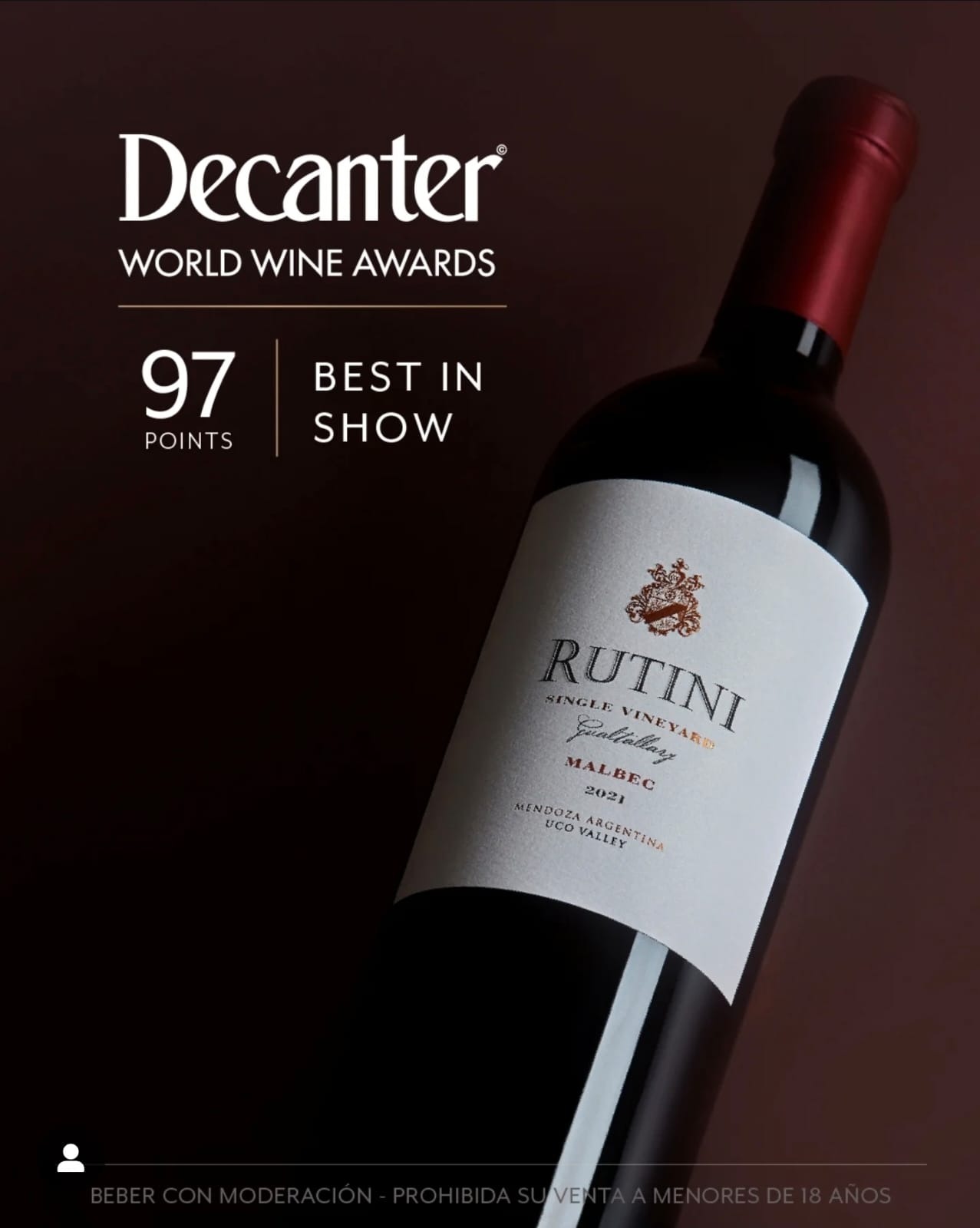 Rutini Single Vineyard Malbec 2021 (Gualtallary)
