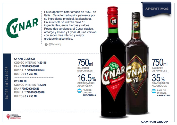 CYNAR 70 APERITIVO 750CC 35º