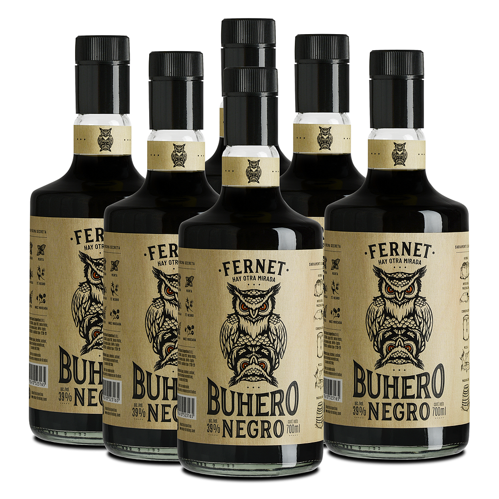Promo x6 Fernet Buhero Negro 39º 700cc