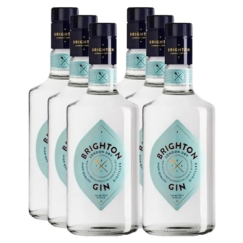 Promo x6 Dry Gin Brighton 37.5º 700cc