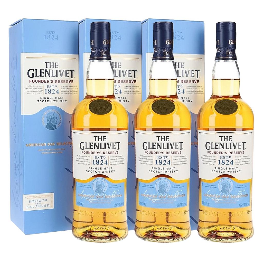 Promo x3 The Glenlivet Founders Reserve 1x700cc