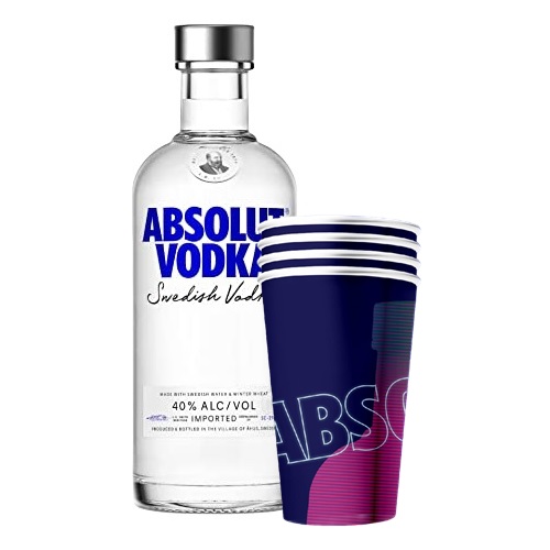 Vodka Absolut 40º 500cc + 4 Vasos