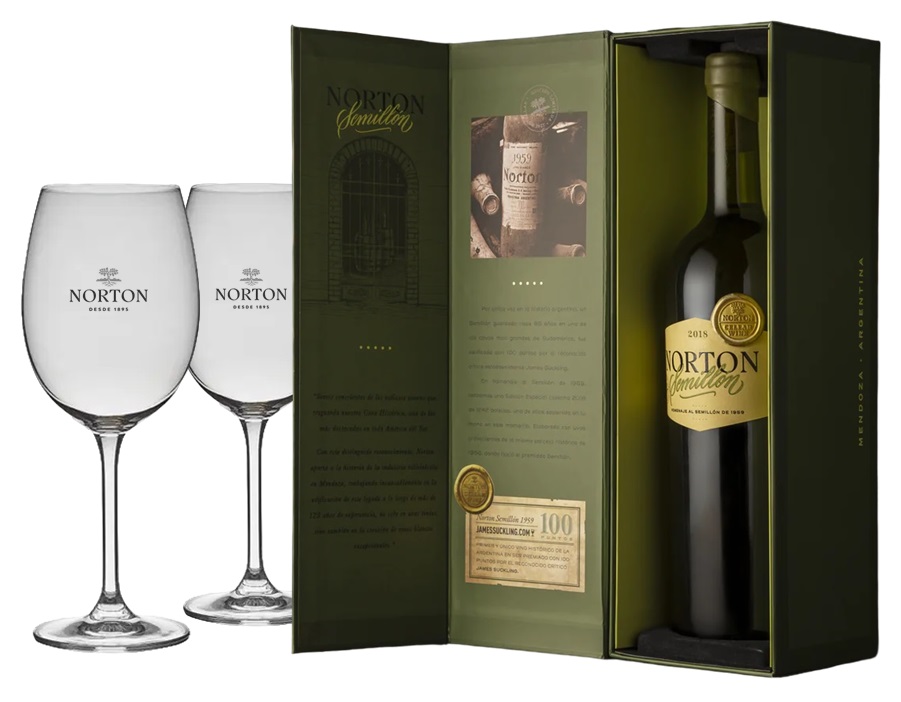 Norton Semillon 2018 Estuche 1x750cc + 2 Copones