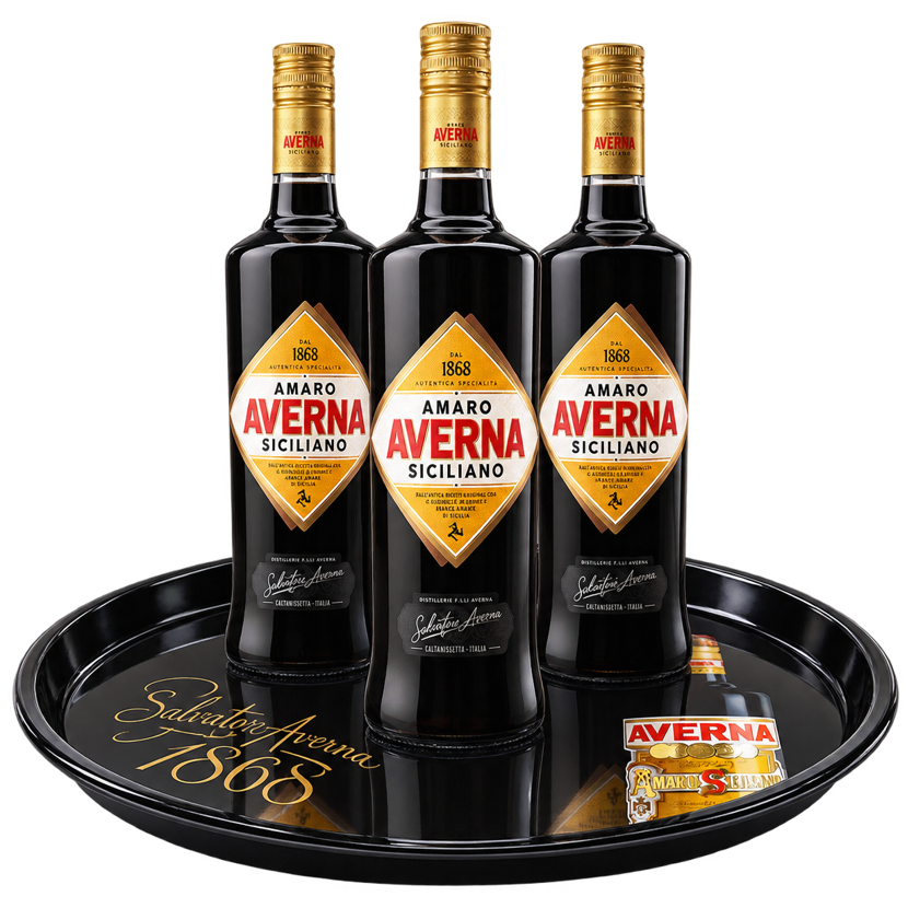 Promo x3 Licor Amaro Averna 700cc + 1 Bandeja
