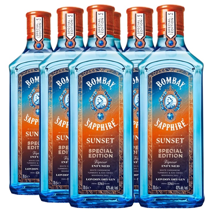 Promo x6 Gin Bombay SUNSET 700cc 25% Off