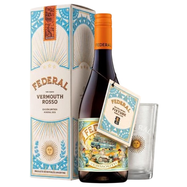 Vermouth Federal ROSSO Estuche 1x750cc + Vaso (EDICION MUNDIAL 2026)
