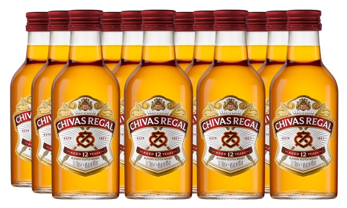 Promo x12 Whisky Chivas 12 Años 50cc (MINIATURA VIDRIO)