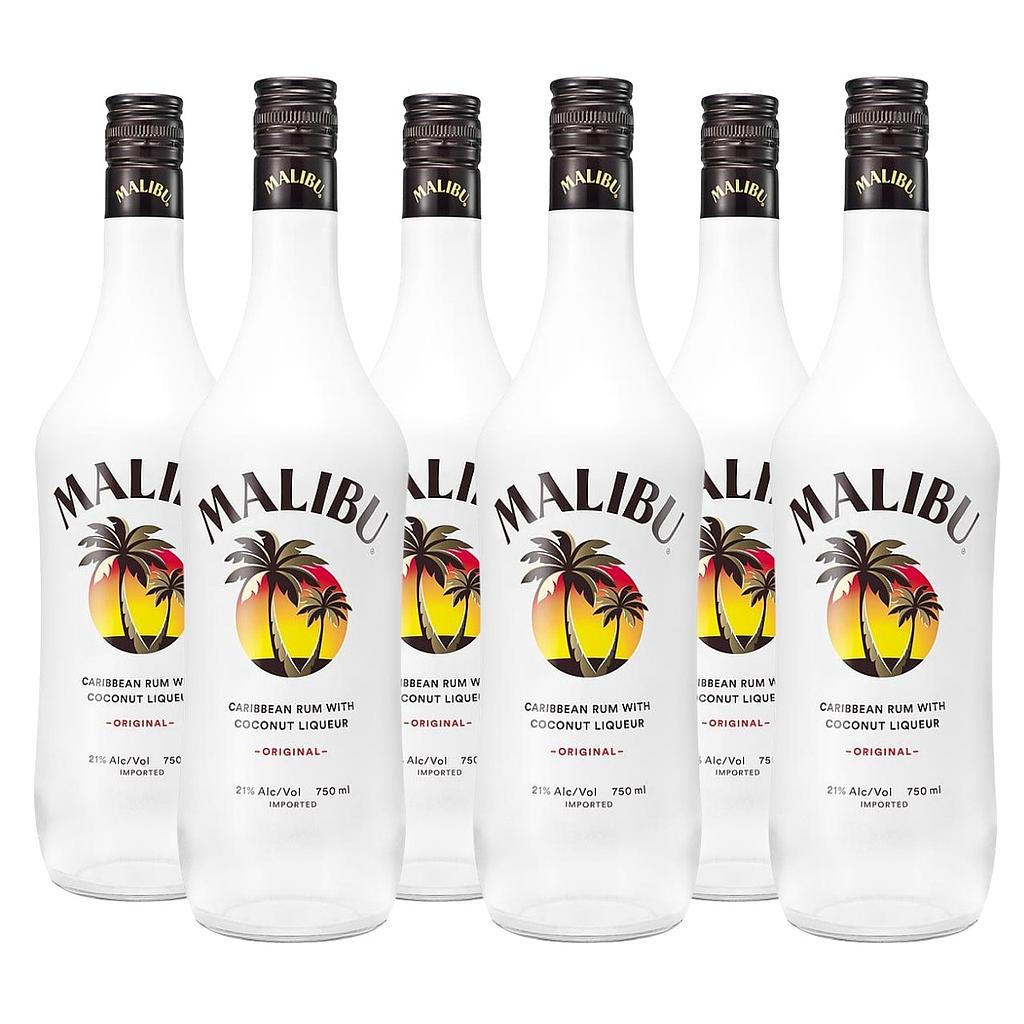 Promo x6 Ron Malibu Coconut 20º 750cc