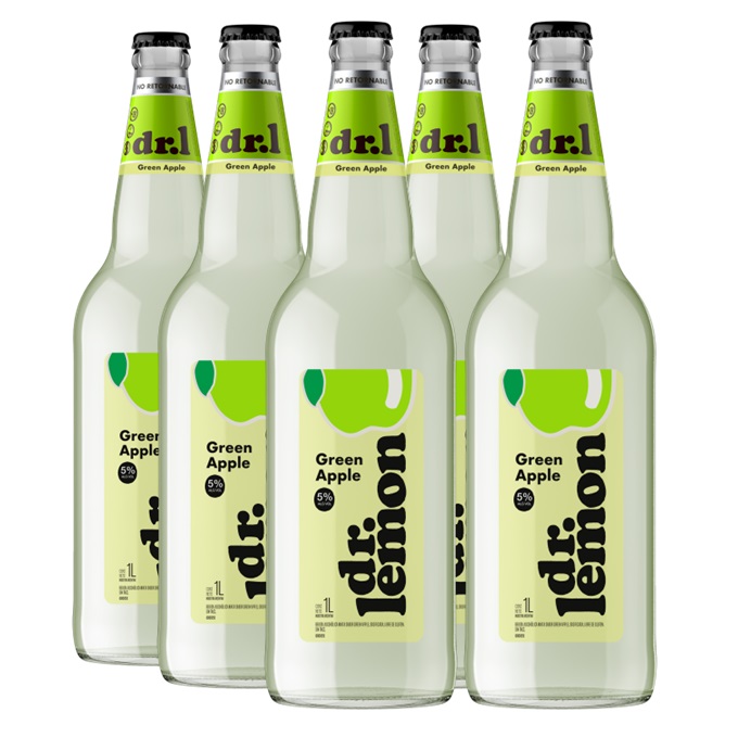 Promo x6 Dr Lemon Vodka GREEN APPLE 1000cc 10% Off