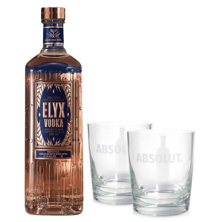 Promo x1 Vodka Absolut Elyx 42.3º 1000cc + 2 Vaso