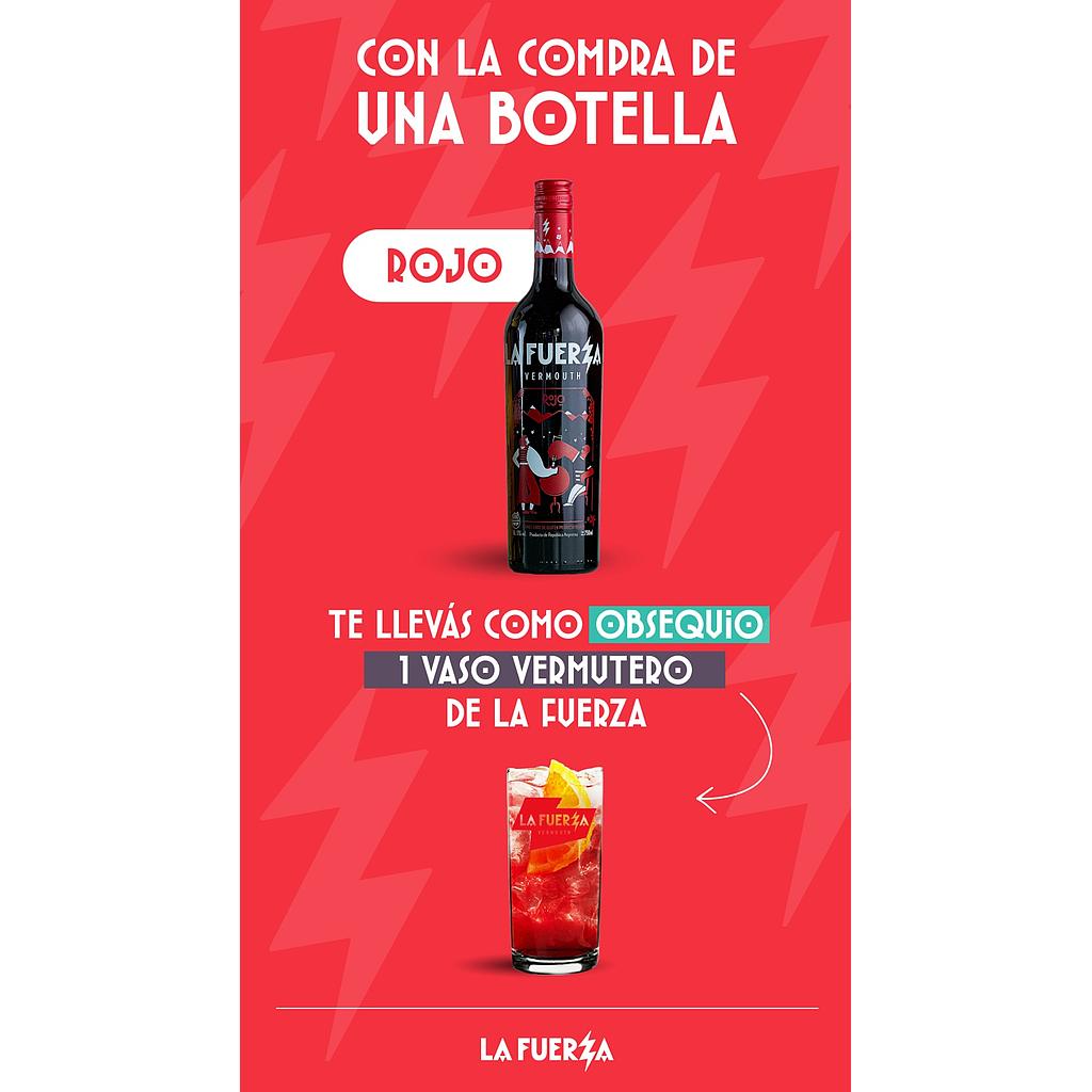 Promo x1 La Fuerza Rojo 750cc + 1 Vaso