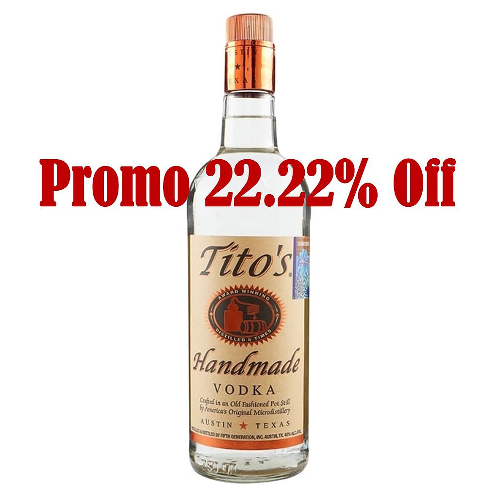 Titos Handmade Vodka 40° 750cc 22.22% Off