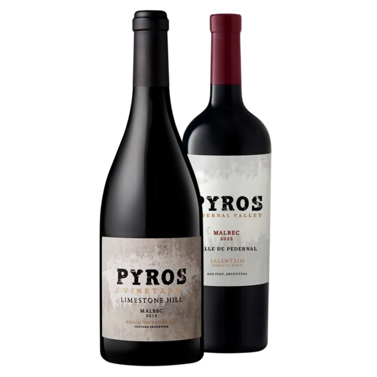 Promo x1 Pyros Limestone Hill Malbec 750cc + 1 Pyros Malbec 750cc S/C